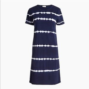 J.CREW Factory Womens Short Sleeve Tie Dye T-Shirt Dress | Navy | Size XL